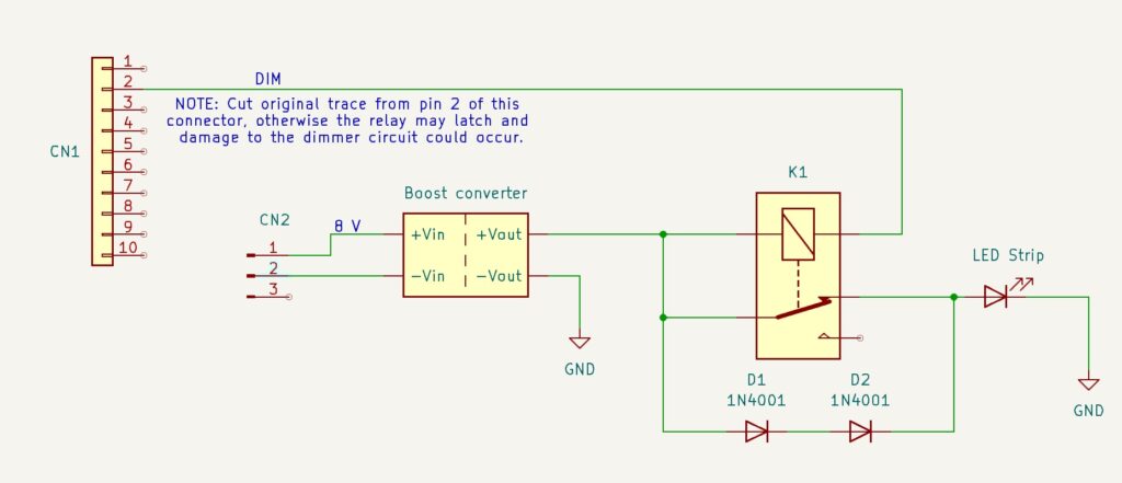 Diagram of the new LED drive circuit
